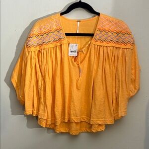 Free People S Market Embroidered bohemian top S NWT